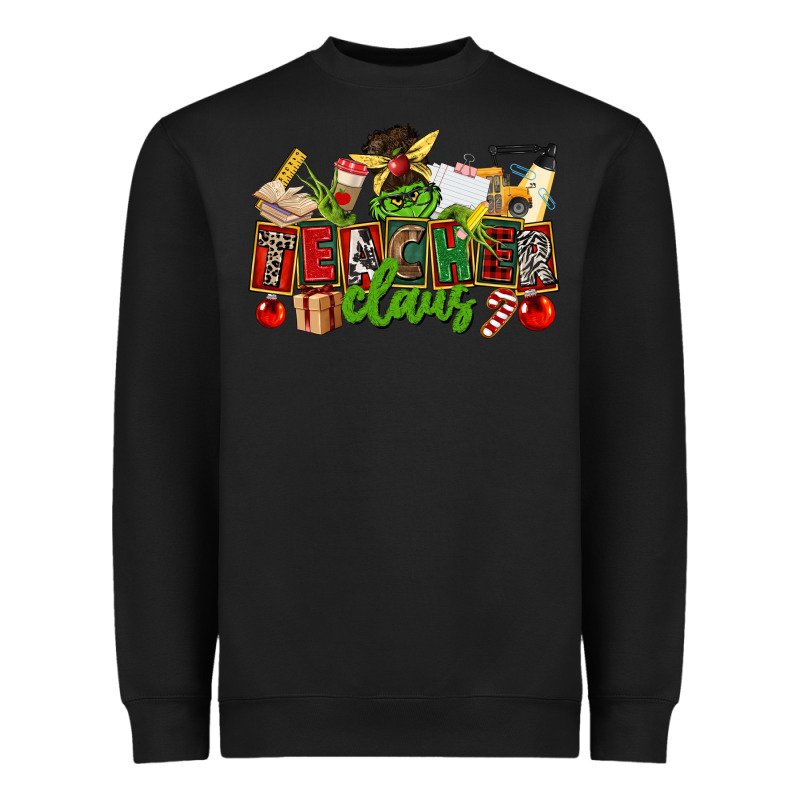 Teacher Claus Christmas Heavyweight Sweatshirt by CowGirlArtShop | Teevron