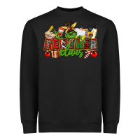 Black teacher claus christmas Heavyweight Sweatshirt - CowGirlArtShop