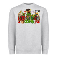 Heather Grey teacher claus christmas Heavyweight Sweatshirt - CowGirlArtShop