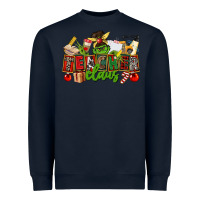 Navy teacher claus christmas Heavyweight Sweatshirt - CowGirlArtShop
