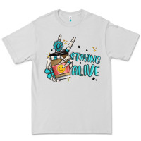 Dove Grey staying alive Premium Tee - MaliasSmallBusiness