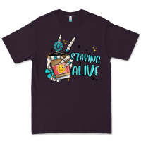 Plum staying alive Premium Tee - MaliasSmallBusiness