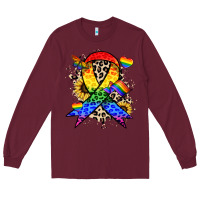 Burgundy Pride ribbon Long Sleeve Tee - NancyCooperArtShop