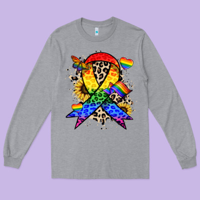 Pride Ribbon Long Sleeve Tee Designed By Nancycooperartshop