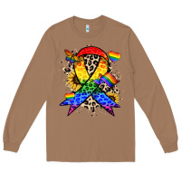 Toasted Coconut Pride ribbon Long Sleeve Tee - NancyCooperArtShop