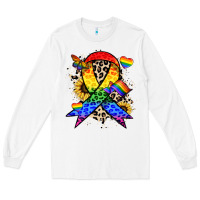 White Pride ribbon Long Sleeve Tee - NancyCooperArtShop