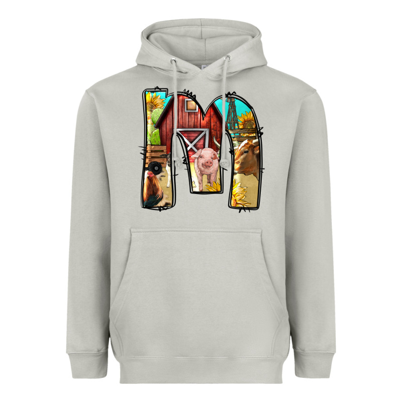 Farm Life Alphabet Lowercase Letters M Heavyweight Hoodie by BundleAndBundleShop | Teevron