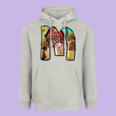 Farm Life Alphabet Lowercase Letters M Heavyweight Hoodie Designed By Bundleandbundleshop