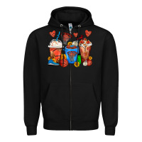 Black Basketball Coffee Cups Zipper Hoodie - FaDigitalArtStudio