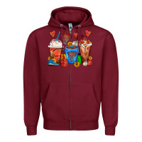 Burgundy Basketball Coffee Cups Zipper Hoodie - FaDigitalArtStudio