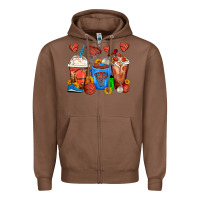 Chestnut Basketball Coffee Cups Zipper Hoodie - FaDigitalArtStudio