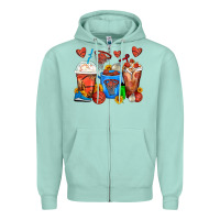 Seafoam Basketball Coffee Cups Zipper Hoodie - FaDigitalArtStudio