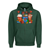 Sports Green Basketball Coffee Cups Zipper Hoodie - FaDigitalArtStudio