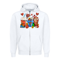 White Basketball Coffee Cups Zipper Hoodie - FaDigitalArtStudio