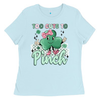 Baby Blue too cute to pinch Ladies Tee - MaliasSmallBusiness