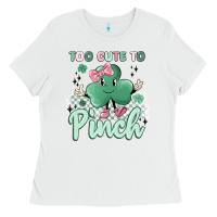 White too cute to pinch Ladies Tee - MaliasSmallBusiness