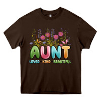 Chocolate Brown aunt loved kind beautiful Heavy Core Tee - MaliasSmallBusiness