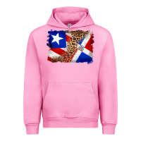 Fuchsia Pink puerto rico and dominican republic flag Urban Hoodie - Artiststas