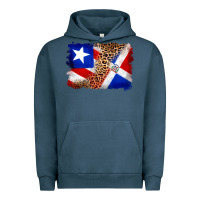 Pigment Midnight Navy puerto rico and dominican republic flag Urban Hoodie - Artiststas