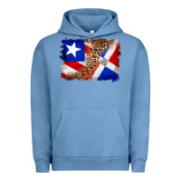 Pigment Pebble Blue puerto rico and dominican republic flag Urban Hoodie - Artiststas