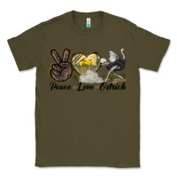 Army Green peace love ostrich Classic Tee - LillyAllenDesigns
