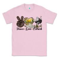 Bubblegum Pink peace love ostrich Classic Tee - LillyAllenDesigns
