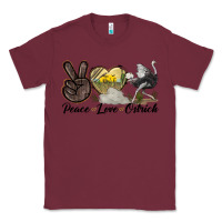 Burgundy peace love ostrich Classic Tee - LillyAllenDesigns