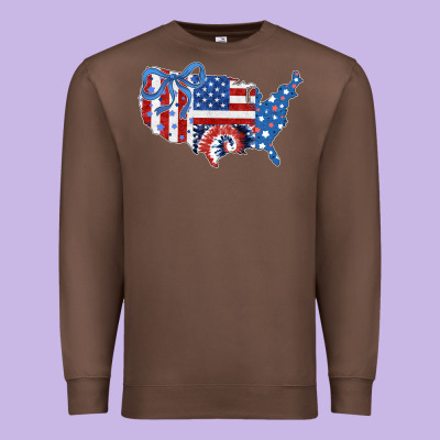 America Map Premium Sweatshirt Designed By Cowhidedigitalart
