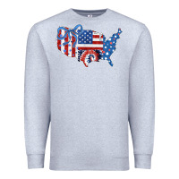 Heather Grey America map Premium Sweatshirt - CowhideDigitalArt