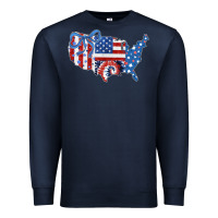Navy America map Premium Sweatshirt - CowhideDigitalArt