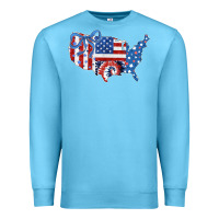 Ocean Blue America map Premium Sweatshirt - CowhideDigitalArt