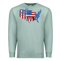 Seafoam America map Premium Sweatshirt - CowhideDigitalArt