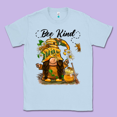 Bee Kind Gnome Classic Tee Designed By Barkaloodesign