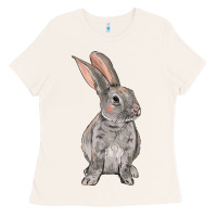 Bone Easter bunny Ladies Tee - NancyCooperArtShop