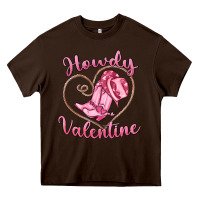 Chocolate Brown howdy valentine Heavy Core Tee - MaliasSmallBusiness