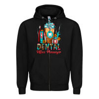 Black Dental Office Manager cold drink frappe Zipper Hoodie - FaDigitalArtStudio