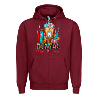 Burgundy Dental Office Manager cold drink frappe Zipper Hoodie - FaDigitalArtStudio
