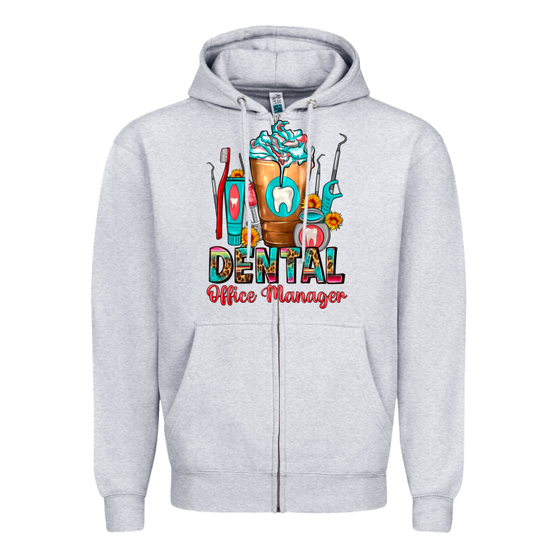 Dental Office Manager Cold Drink Frappe Zipper Hoodie by FaDigitalArtStudio | Teevron