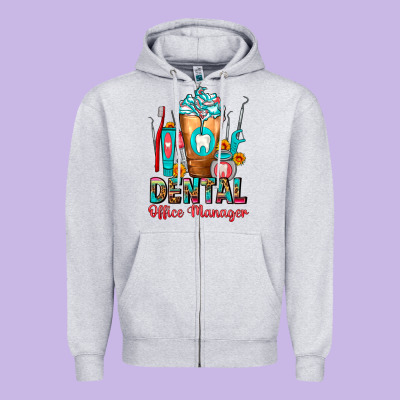 Dental Office Manager Cold Drink Frappe Zipper Hoodie Designed By Fadigitalartstudio