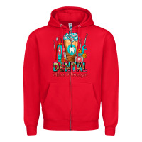 Red Dental Office Manager cold drink frappe Zipper Hoodie - FaDigitalArtStudio