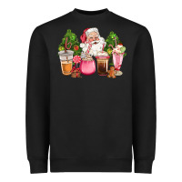 Black pink christmas santa coffe cups Heavyweight Sweatshirt - CowGirlArtShop