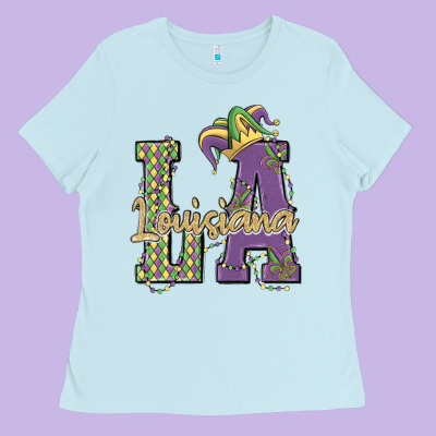 Louisiana Mardi Gras Ladies Tee Designed By Maliassmallbusiness