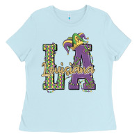 Baby Blue louisiana mardi gras Ladies Tee - MaliasSmallBusiness