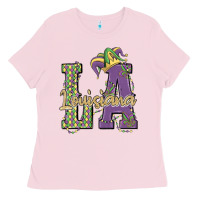 Bubblegum Pink louisiana mardi gras Ladies Tee - MaliasSmallBusiness