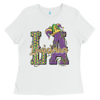White louisiana mardi gras Ladies Tee - MaliasSmallBusiness