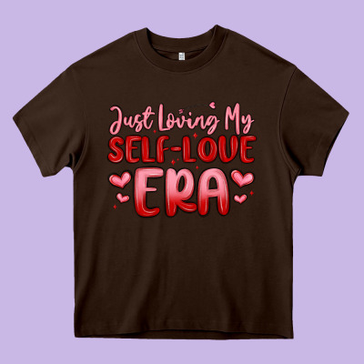 Just Loving My Self Love Era Heavy Core Tee Designed By Maliassmallbusiness