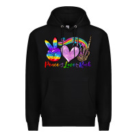 Black Peace love rock Premium Hoodie - FaDigitalArtStudio