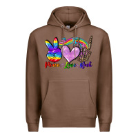 Chestnut Peace love rock Premium Hoodie - FaDigitalArtStudio