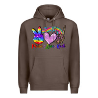 Coffee Peace love rock Premium Hoodie - FaDigitalArtStudio