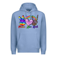 Colony Blue Peace love rock Premium Hoodie - FaDigitalArtStudio
